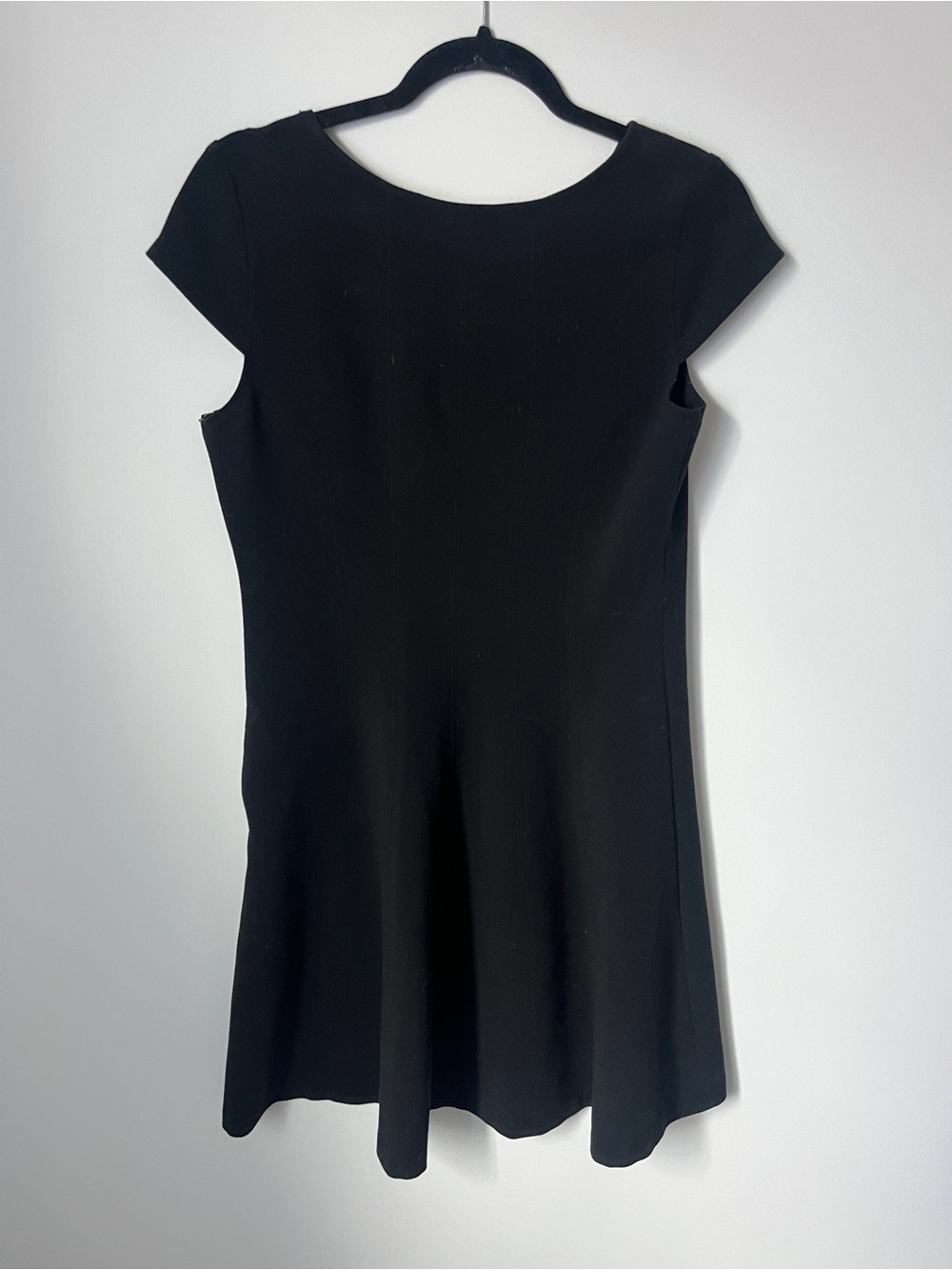Ann Taylor LOFT Black Cap-Sleeve Fit-and-Flare Mini Dress Olivia Rodrigo